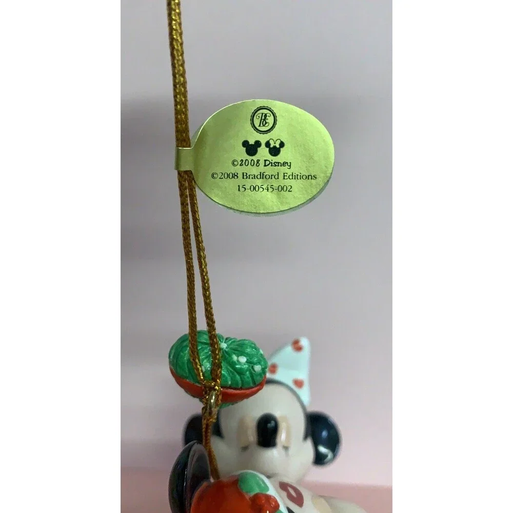 Bradford Exchange Disney Mickey & Minnie Mouse 2008 Porcelain Holiday Ornament